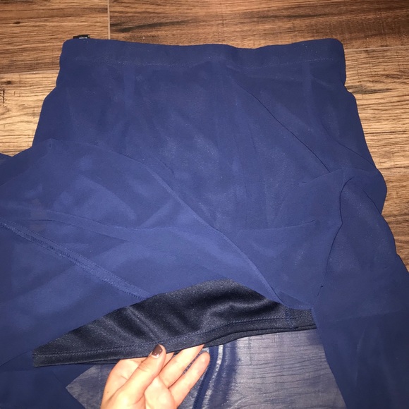 Long Blue Slit Skirt - Picture 4 of 6